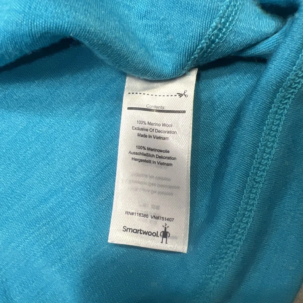 SmartWool 100% Merino Wool Women's Quarter Zip Sweater Blue Size XS - Picture 7 of 8
